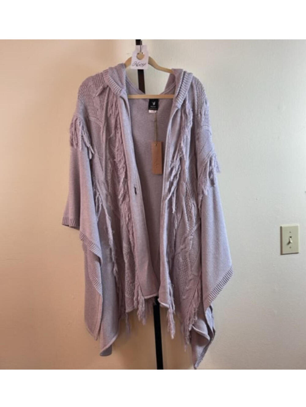 Muan Purple Cardigan Poncho, New W/ Small Flaws, Size OSFA, #2604